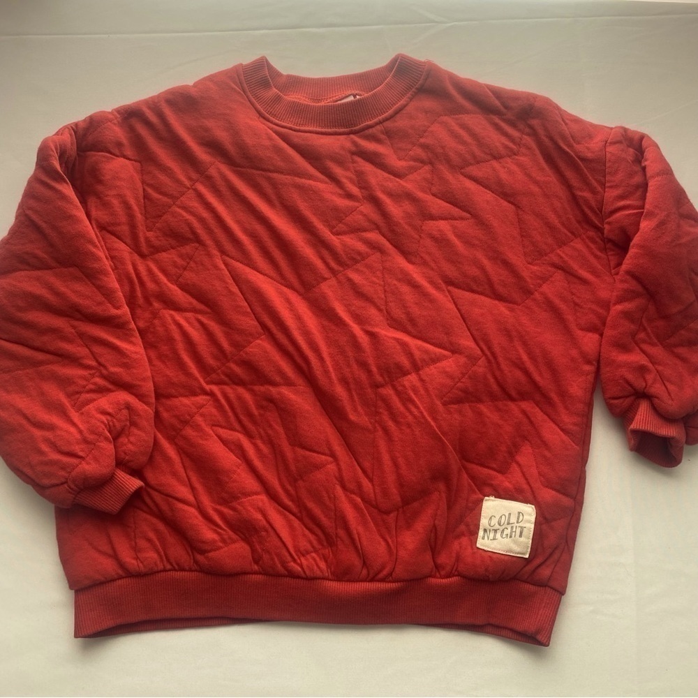 Zara Quilted Sweatshirt Red Size 3-4 years “Cold Night” Gently Used Great Cond.